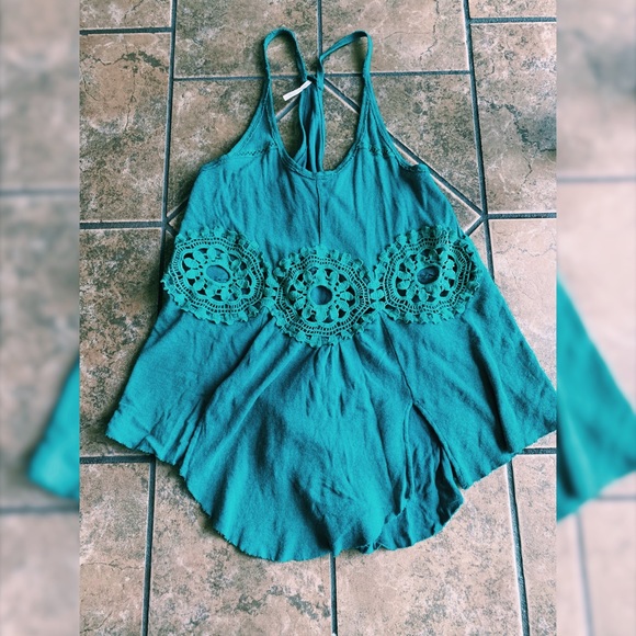 *FREE PEOPLE* Sundial Turquoise Tank Top - Picture 5 of 10